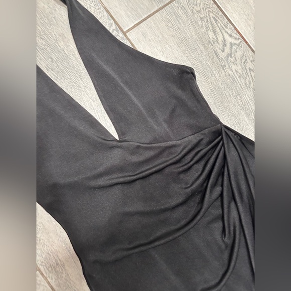 Alice + Olivia Marx Draped Halter Dress Black Size 6 - Picture 5 of 9